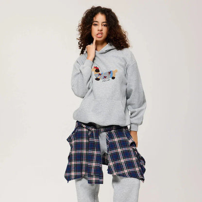 Oversize Hoodie met Geborduurd Hondenmotief - Comfortabel en Casual - Unisex