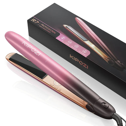 Roze Gouden Haarstijl- en Krultang - Titanium Styler met 3D Zwevende Platen