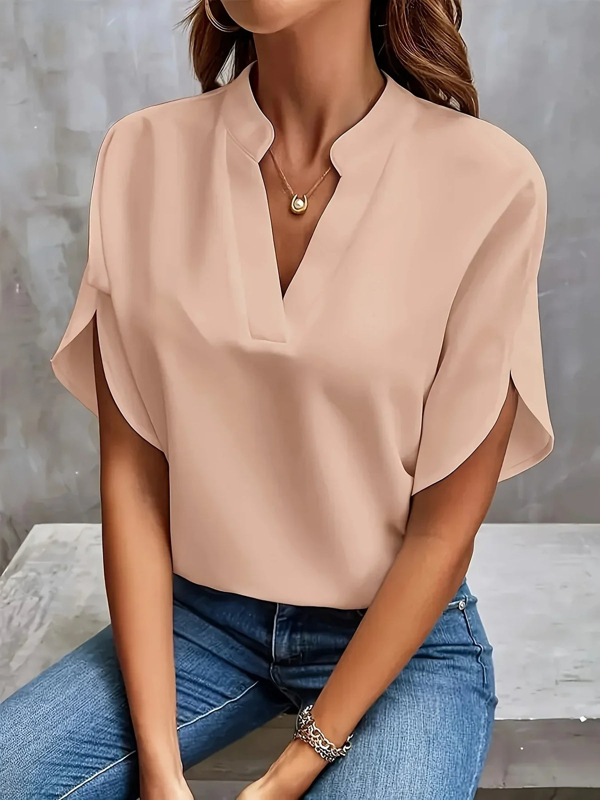 Blouse dames elegant - roze kleurvariant vooraanzicht
