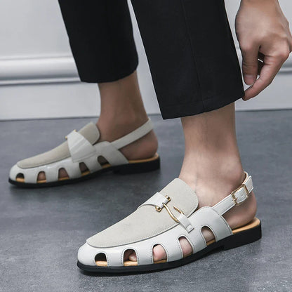 Parijse Sandalen van Leer met Klassiek Design