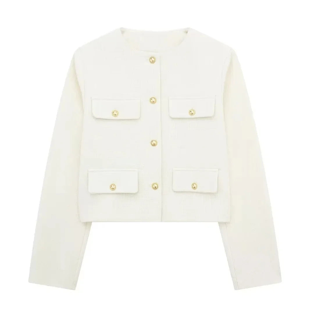 Vintage Cropped Jacket Dames - Tijdloze Stijl en Exclusiviteit