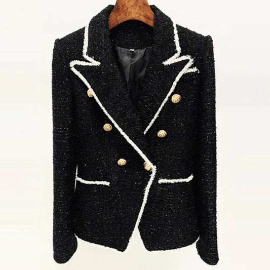 Tweed Blazer - Dames - Elegante, Getailleerde Pasvorm met Klassieke Look