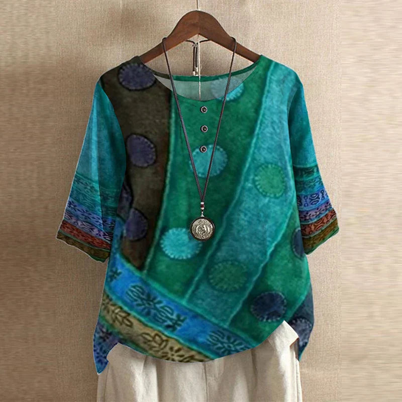 Retro damesblouse - vintage stijlvolle vrouwelijke blouse
