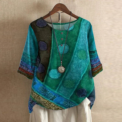 Retro damesblouse - vintage stijlvolle vrouwelijke blouse