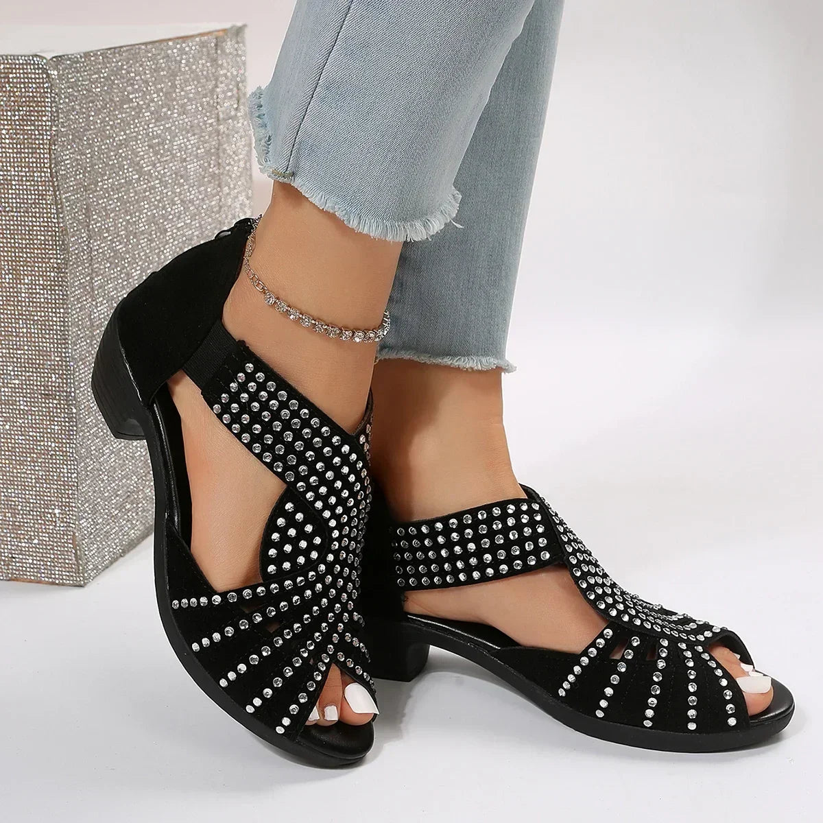 Sandalen met Nayrubi-stenen - Elastische Band - Comfortabele Zool