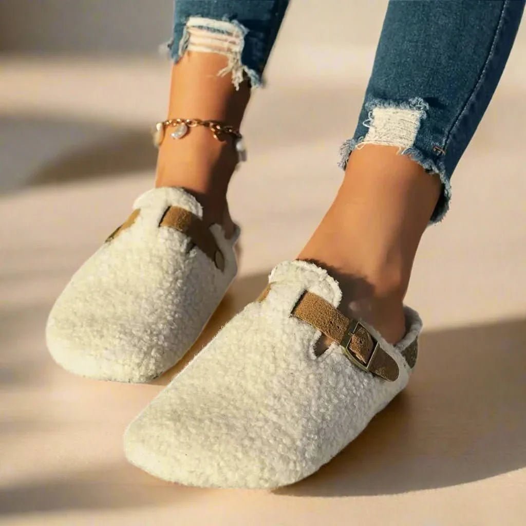 Wollen slippers – luxe winter pantoffels met dikke schapenwol en antislip zool