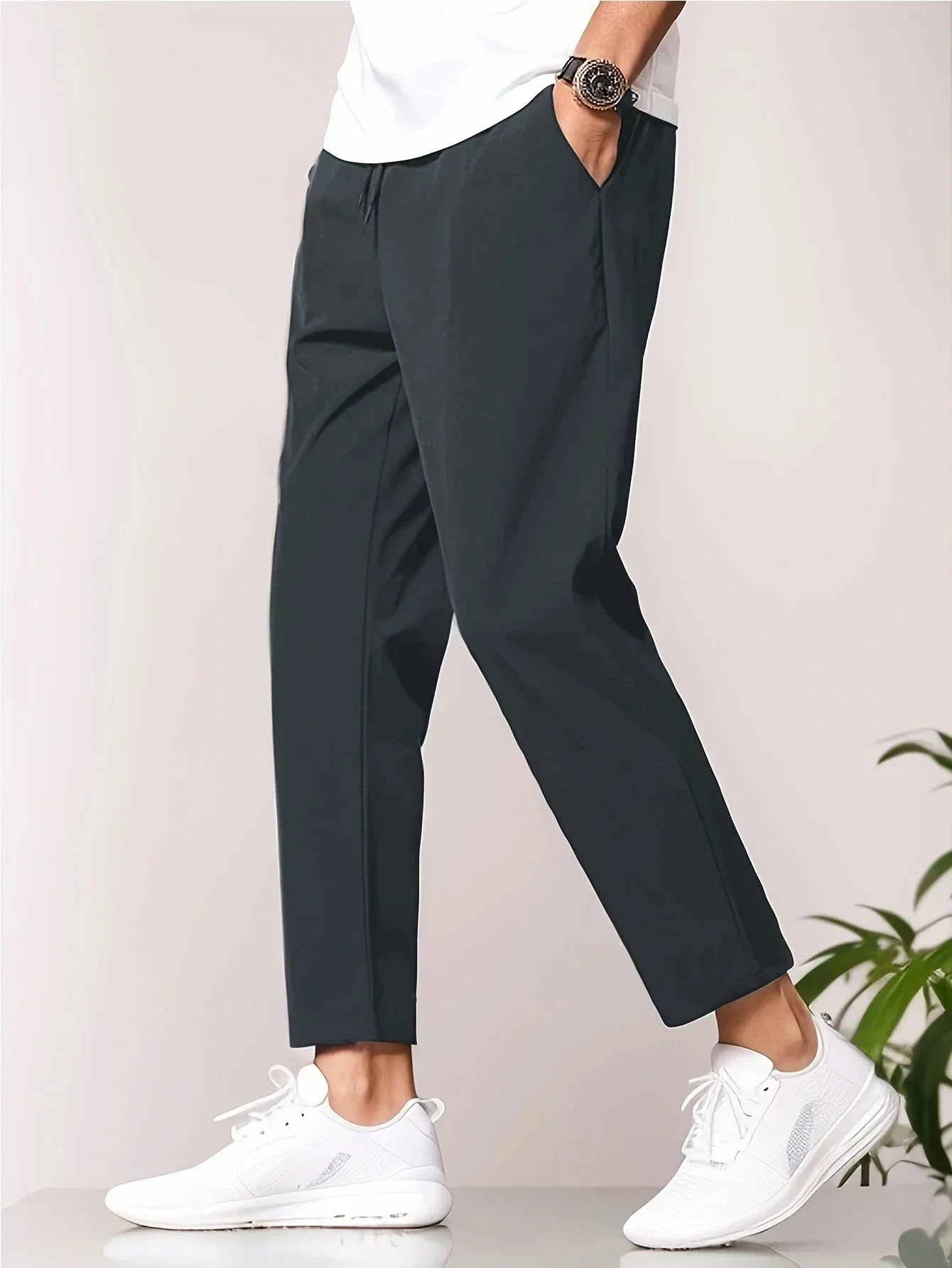 Heren Broek - Casual Stijl - Ademend Materiaal - Elastische Tailleband