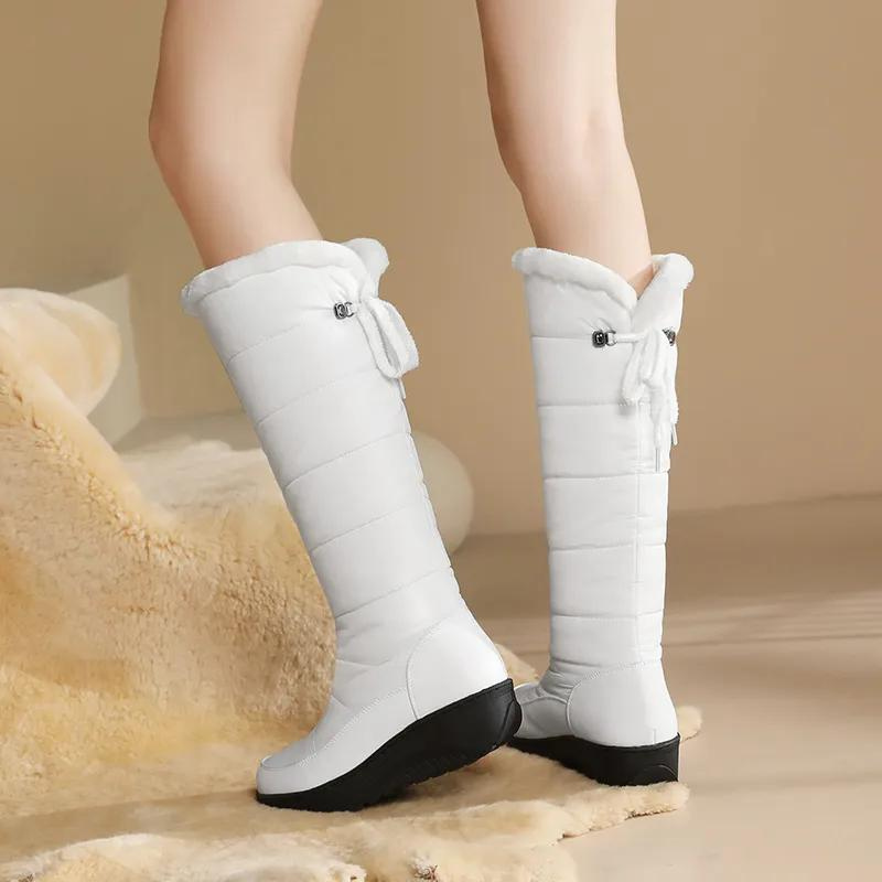 Kniehoge Winterlaarzen met Bontvoering - Warme Dameslaarzen met Antislip Zool