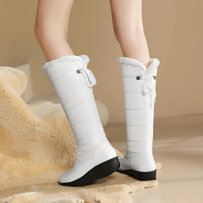 Kniehoge Winterlaarzen met Bontvoering - Warme Dameslaarzen met Antislip Zool