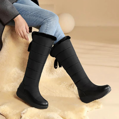 Kniehoge Winterlaarzen met Bontvoering - Warme Dameslaarzen met Antislip Zool