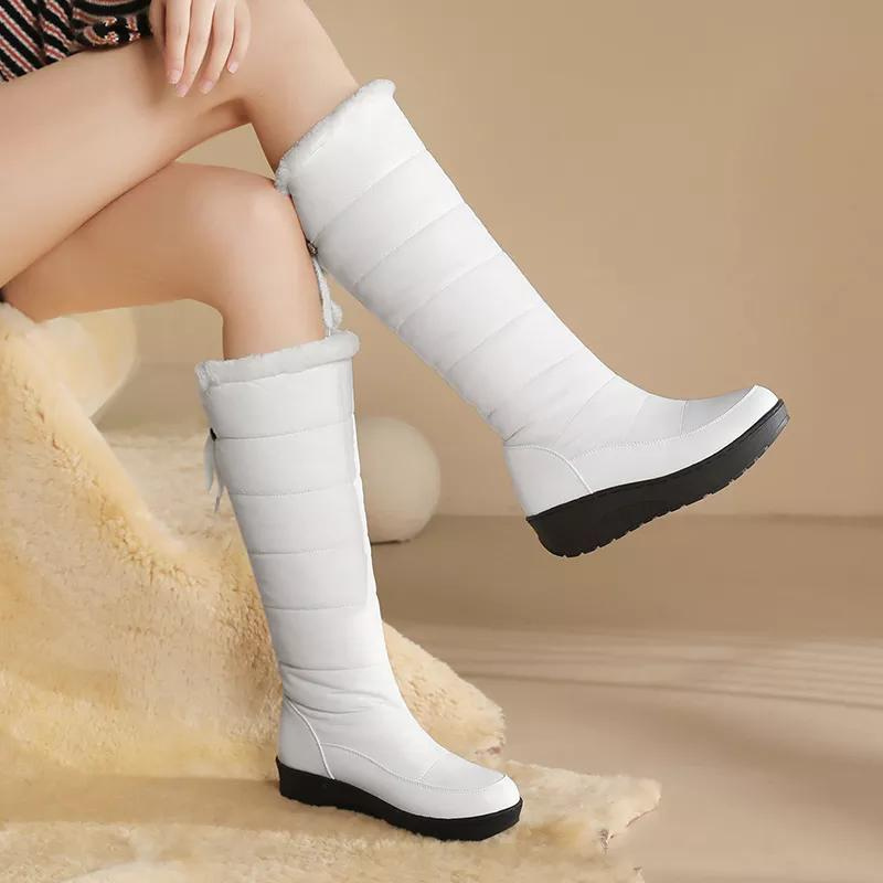 Kniehoge Winterlaarzen met Bontvoering - Warme Dameslaarzen met Antislip Zool