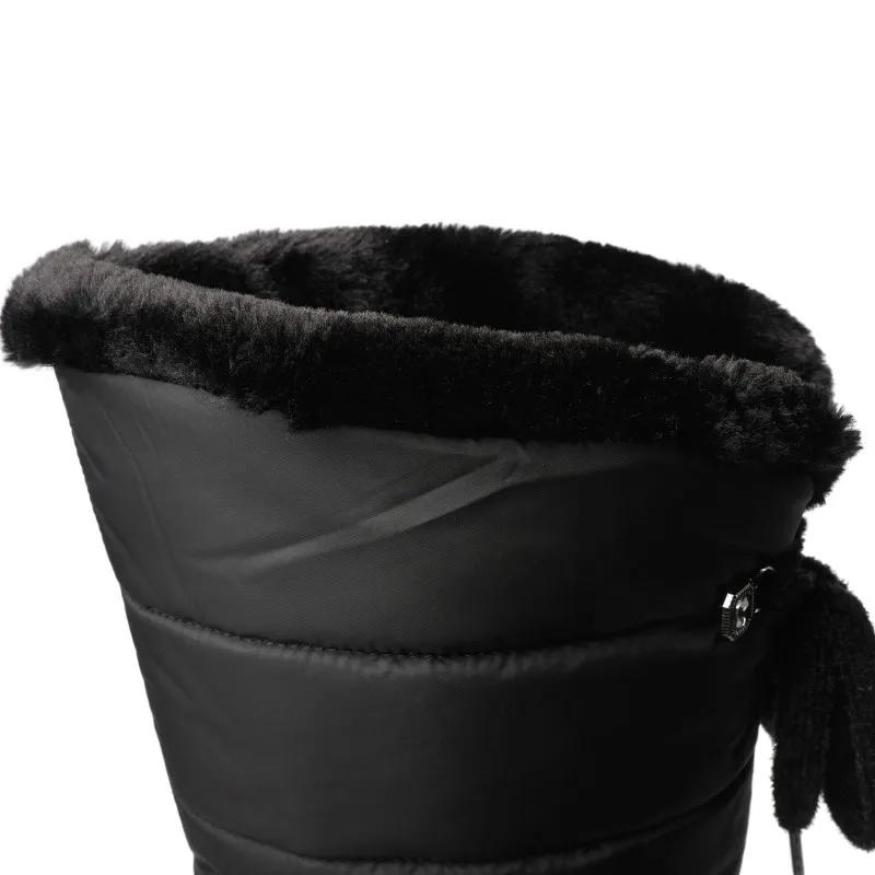 Kniehoge Winterlaarzen met Bontvoering - Warme Dameslaarzen met Antislip Zool