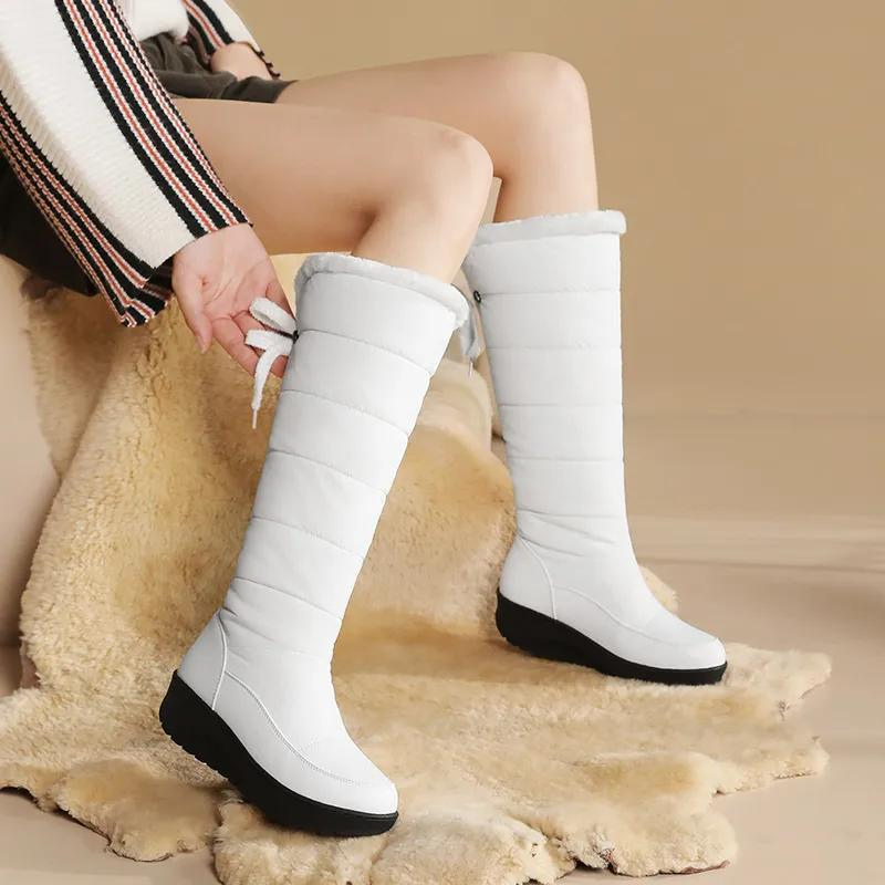 Kniehoge Winterlaarzen met Bontvoering - Warme Dameslaarzen met Antislip Zool