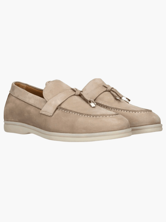 Kalfssuède Loafers - Veterloos Ontwerp met Leren Binnenzool - Comfort en Stijl