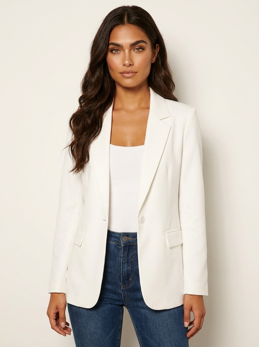 Getailleerde blazer dames met revers en knoopsluiting