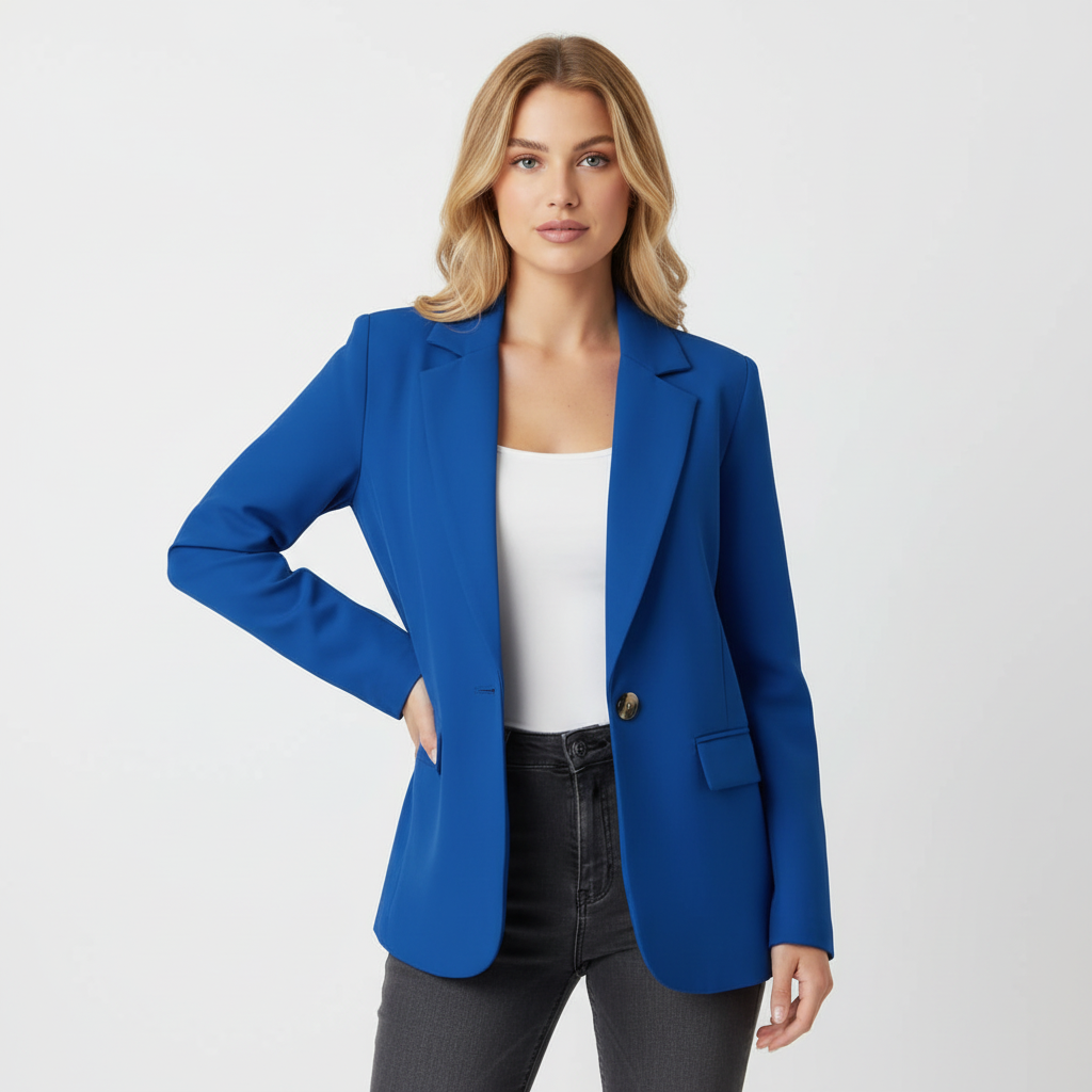 Getailleerde blazer dames met revers en knoopsluiting