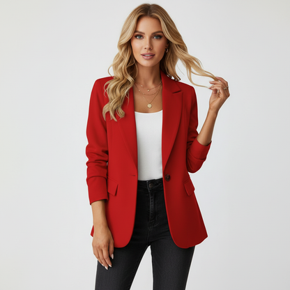 Getailleerde blazer dames met revers en knoopsluiting