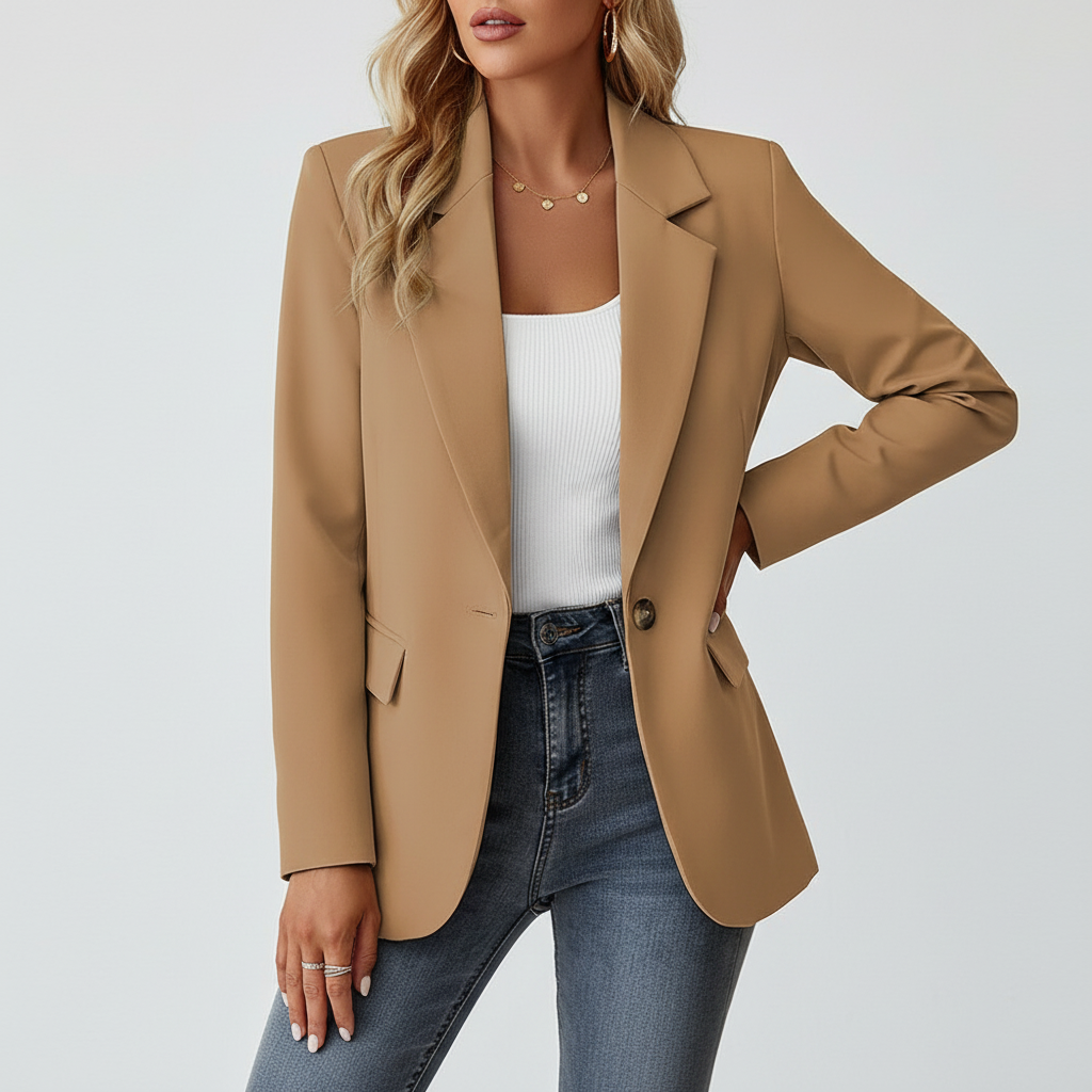 Getailleerde blazer dames met revers en knoopsluiting