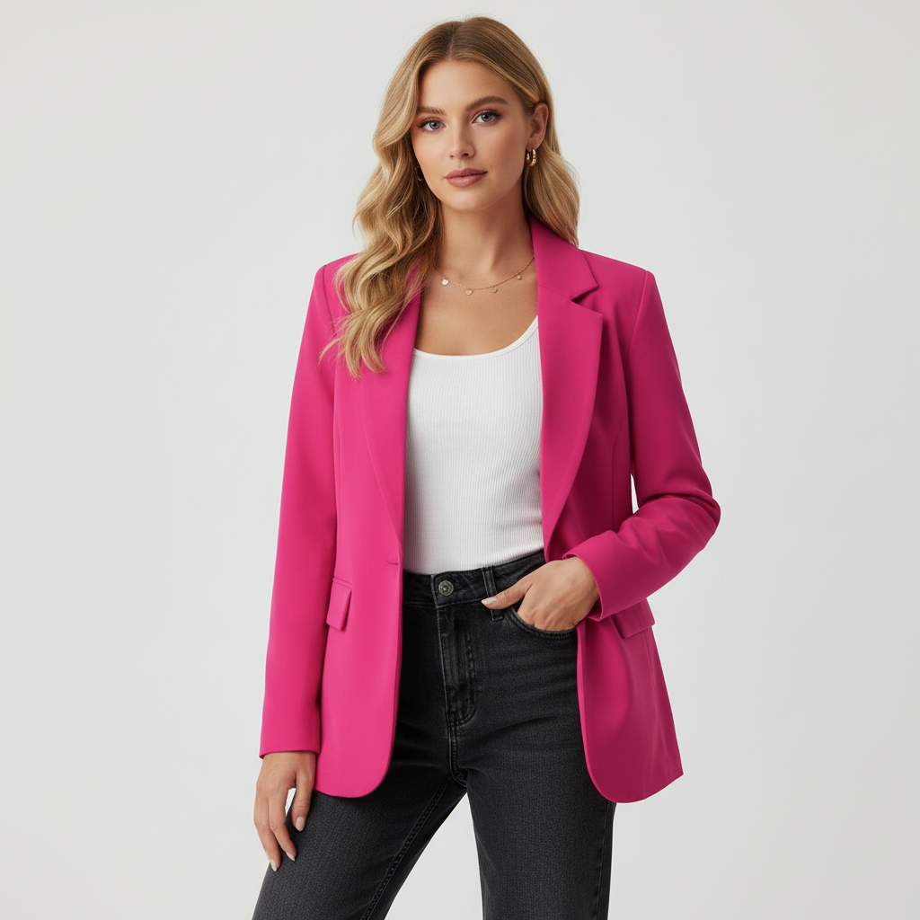Getailleerde blazer dames met revers en knoopsluiting