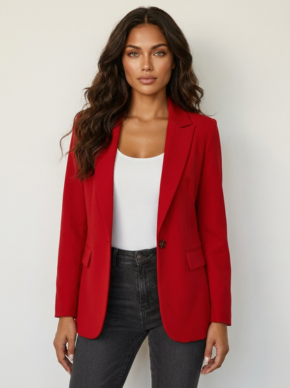 Getailleerde blazer dames met revers en knoopsluiting