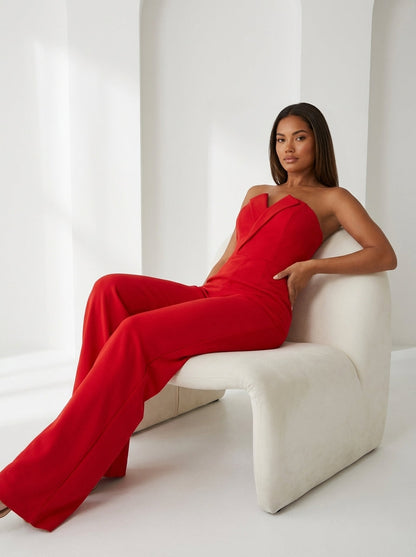Strapless jumpsuit dames - draagbeeld