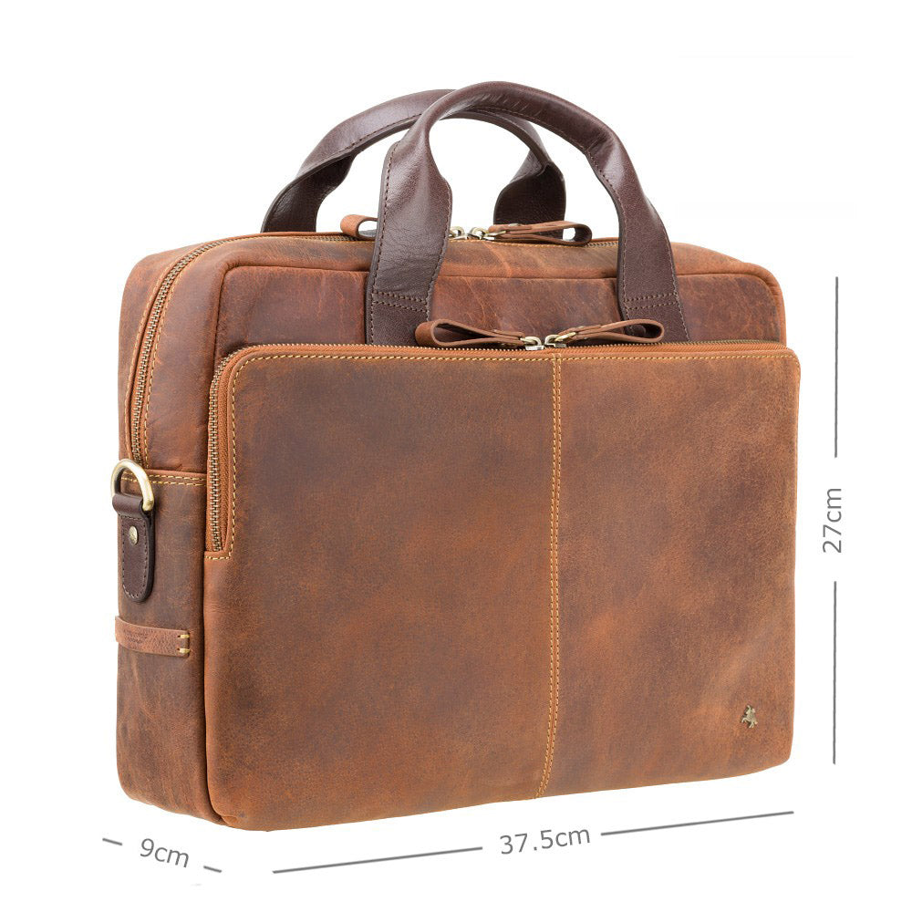 Laptop Tas - Unisex - Hugo 13" Laptoptas van Hoogwaardig Leer met Modern Design en Bescherming