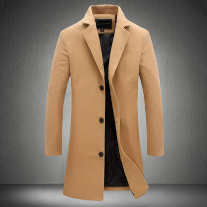 Premium Wollen Trenchcoat - Heren - Elegant Design & Hoogwaardige Stoffen