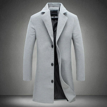 Premium Wollen Trenchcoat - Heren - Elegant Design & Hoogwaardige Stoffen