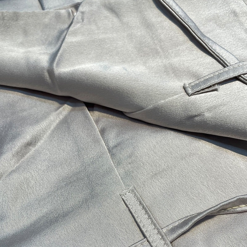 Satijnen set dames met haltertop en wijde broek