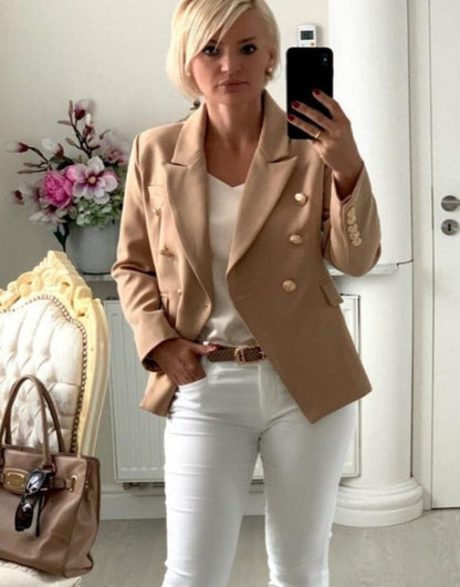 Blazer - Dames - ZINNA Beige, Stijlvolle en Comfortabele Pasvorm van Hoogwaardig Materiaal