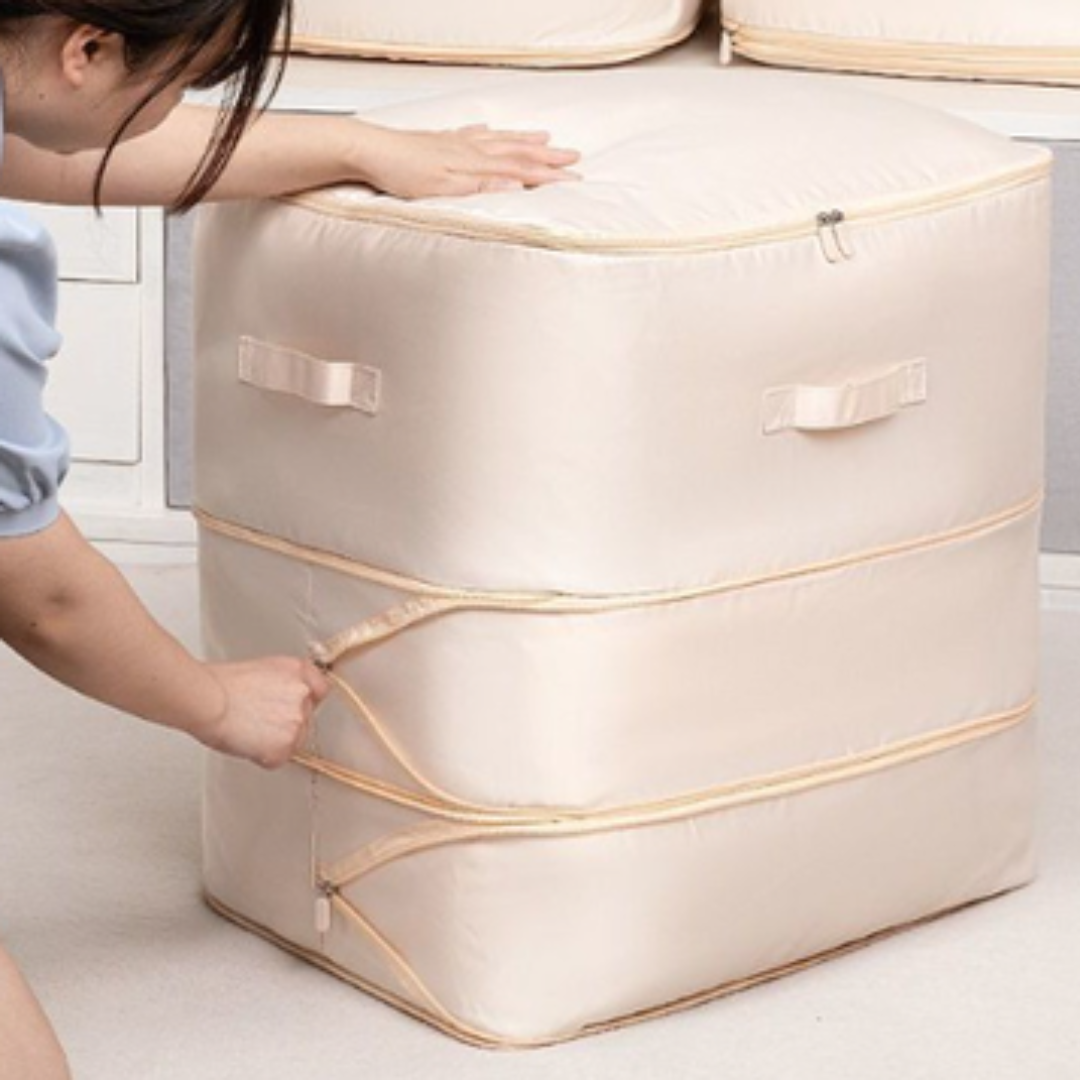Compressie opbergtas met rits - ruimtebesparend in 3 lagen uitbreidbaar 54x42x60cm