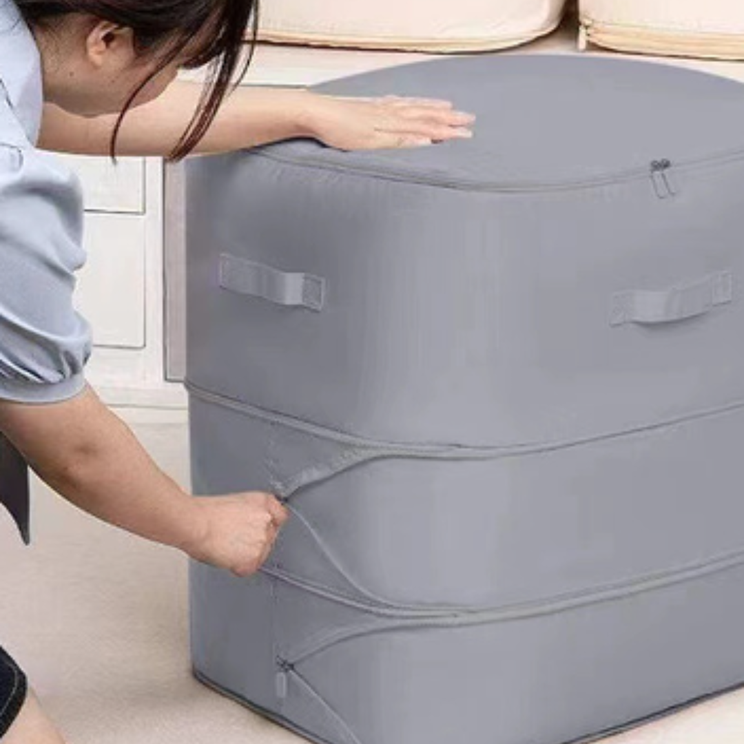 Compressie opbergtas met rits - ruimtebesparend in 3 lagen uitbreidbaar 54x42x60cm