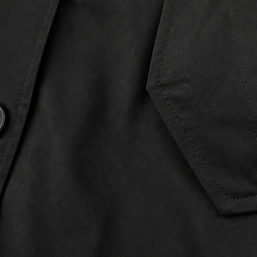 Lange jas dames met capuchon - detailfoto