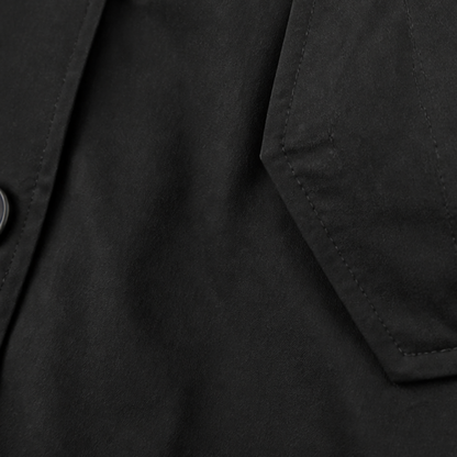 Lange jas dames met capuchon - detailfoto