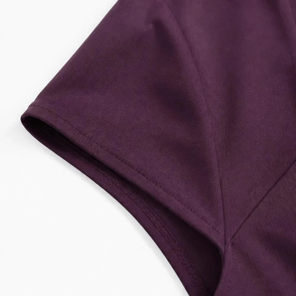 Midi-jurk dames met vierkante hals - detailfoto