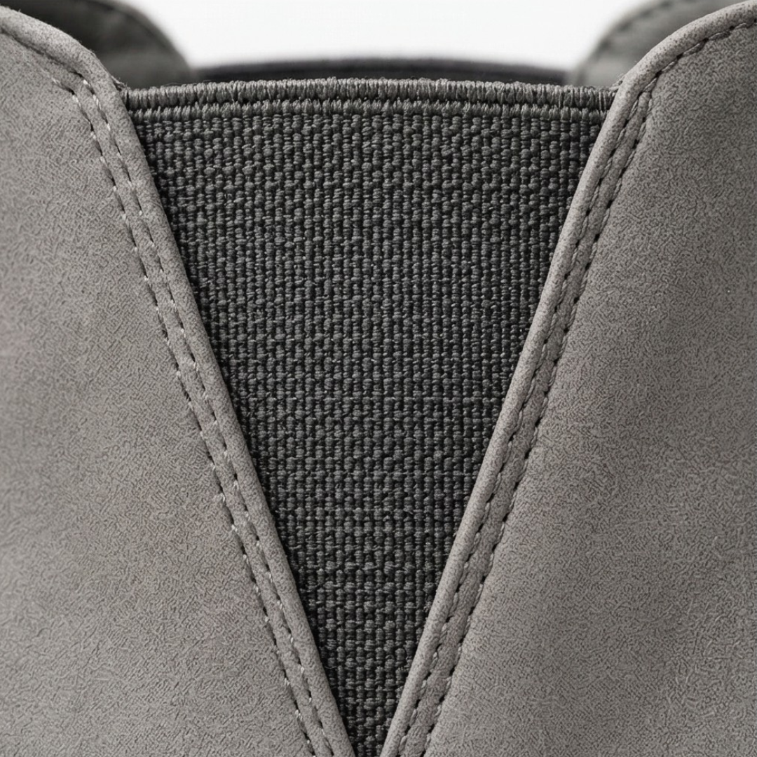 Enkellaarzen dames instapper in suèdelook - detailfoto