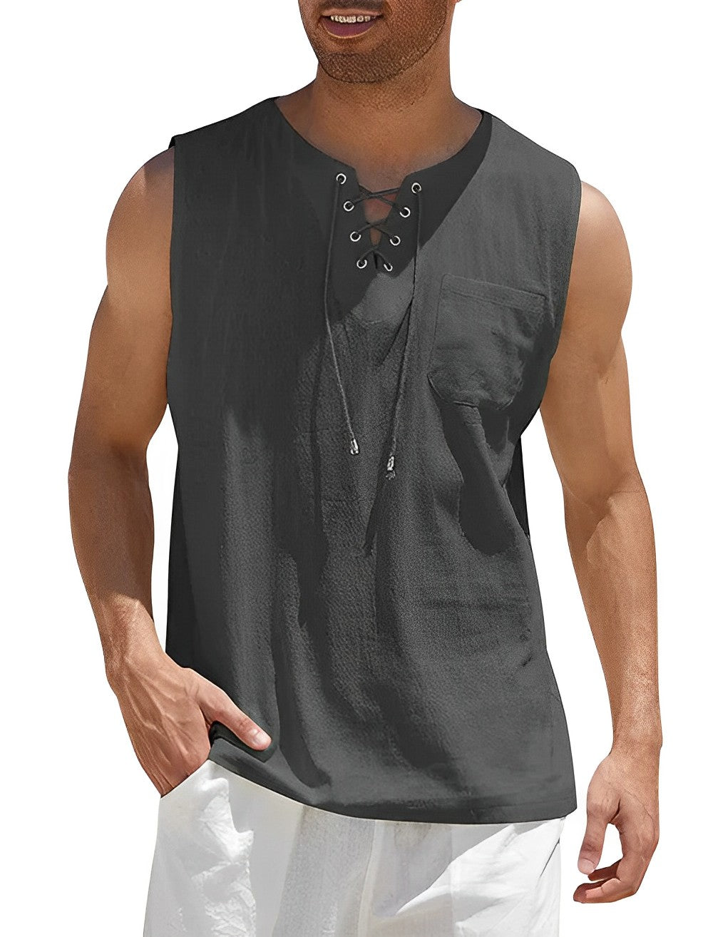 Zomerse heren tanktop, luchtig en losvallend - foto 5