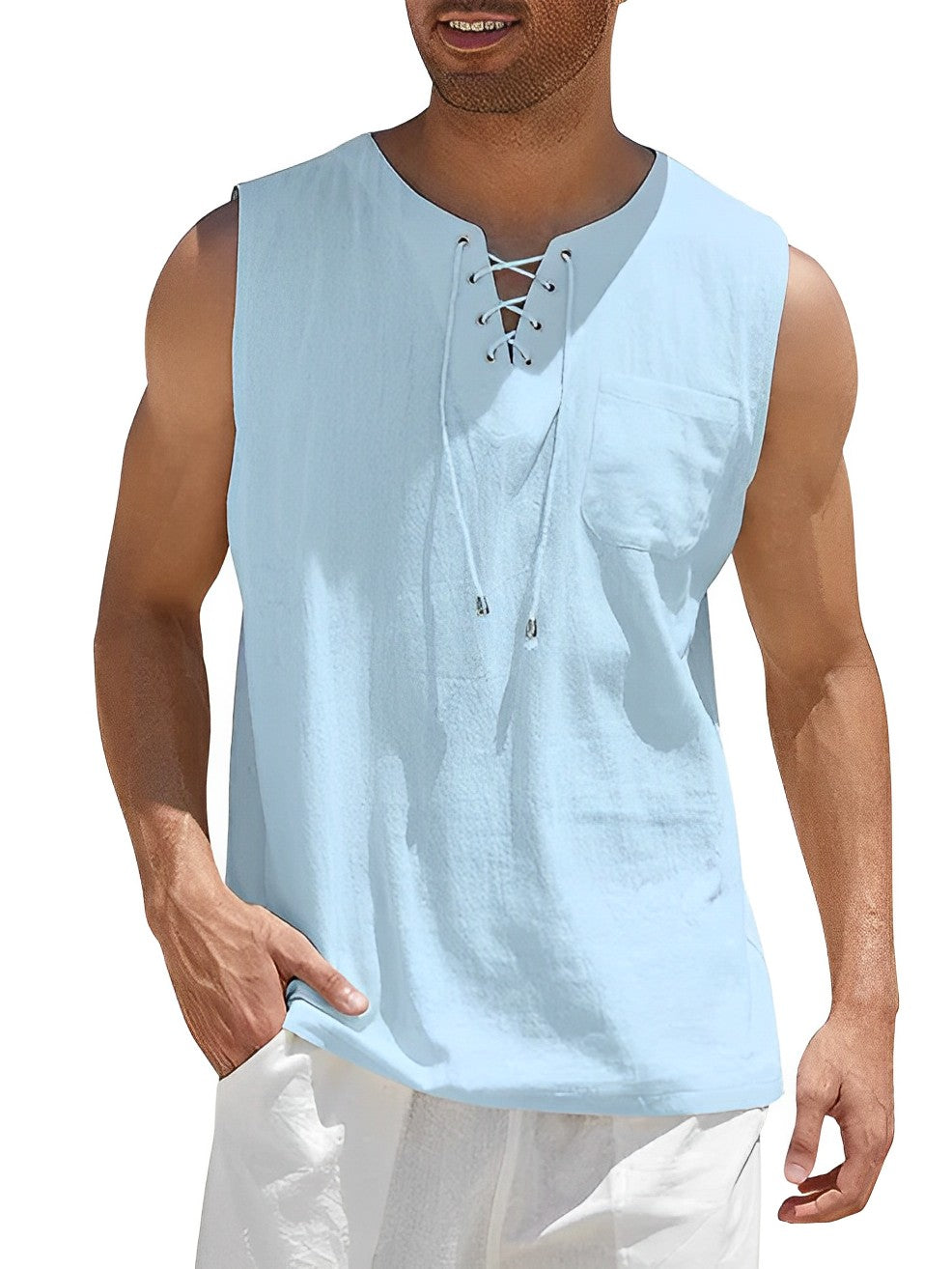 Zomerse heren tanktop, luchtig en losvallend - foto 4