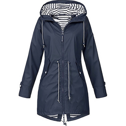 Regenjas - Dames - Lange, Waterdichte Parka jas met Capuchon - Elegant, Comfortabel en Ademend