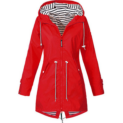 Regenjas - Dames - Lange, Waterdichte Parka jas met Capuchon - Elegant, Comfortabel en Ademend