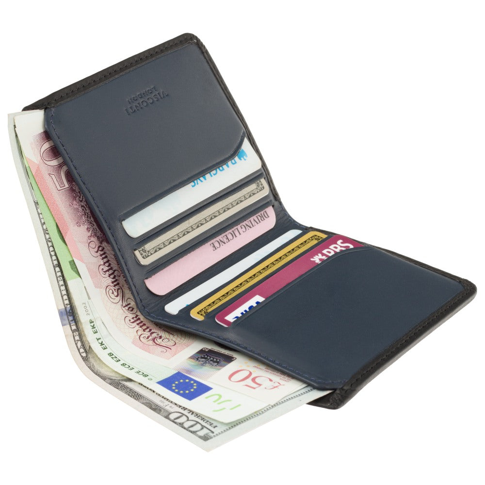 Clipper - Unisex Cash & Card Wallet - Stijlvolle leren portemonnee met RFID-bescherming en compacte pasvorm