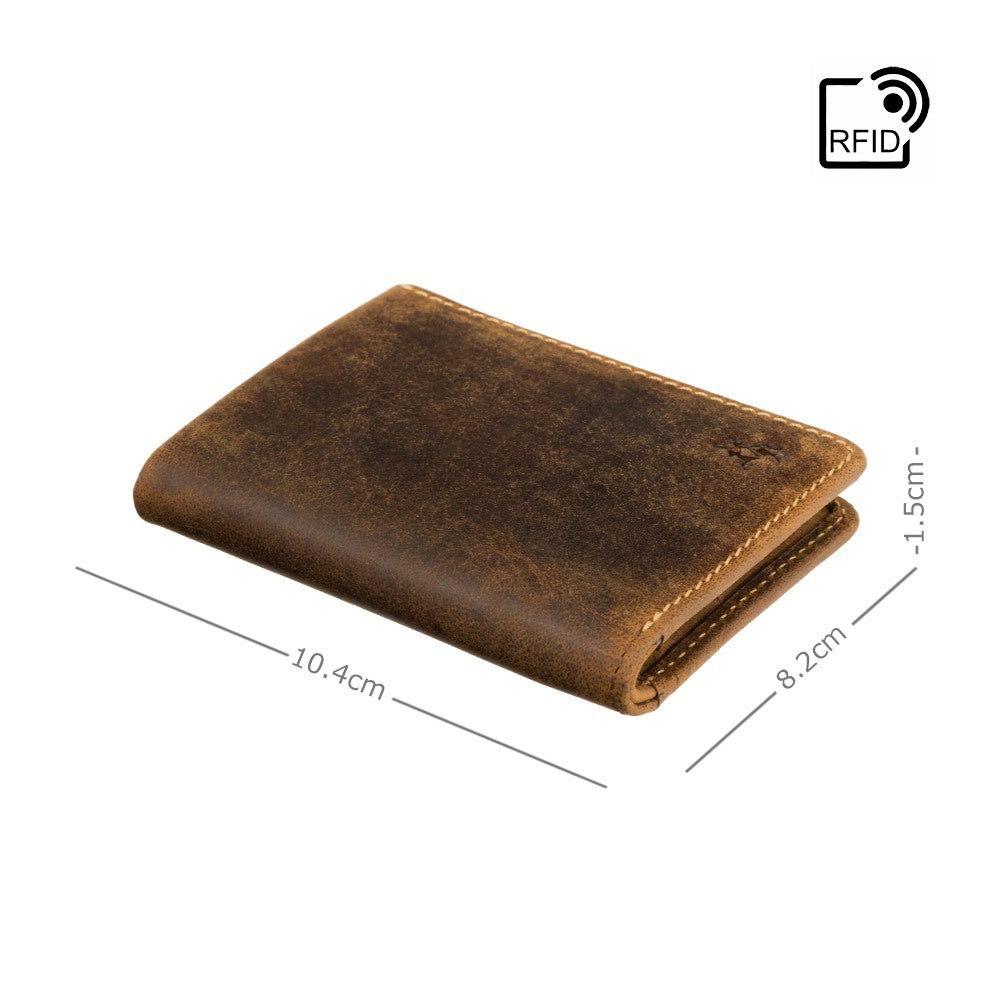 Clipper - Unisex Cash & Card Wallet - Stijlvolle leren portemonnee met RFID-bescherming en compacte pasvorm