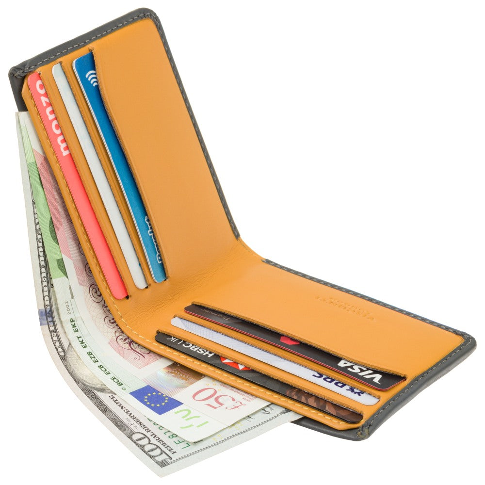 Wallet - Unisex - Stijlvolle Saw Cash & Card Wallet van hoogwaardig leer met slimme indeling voor pasjes en contant geld