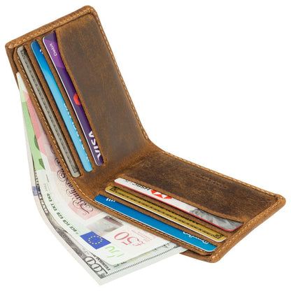 Wallet - Unisex - Stijlvolle Saw Cash & Card Wallet van hoogwaardig leer met slimme indeling voor pasjes en contant geld