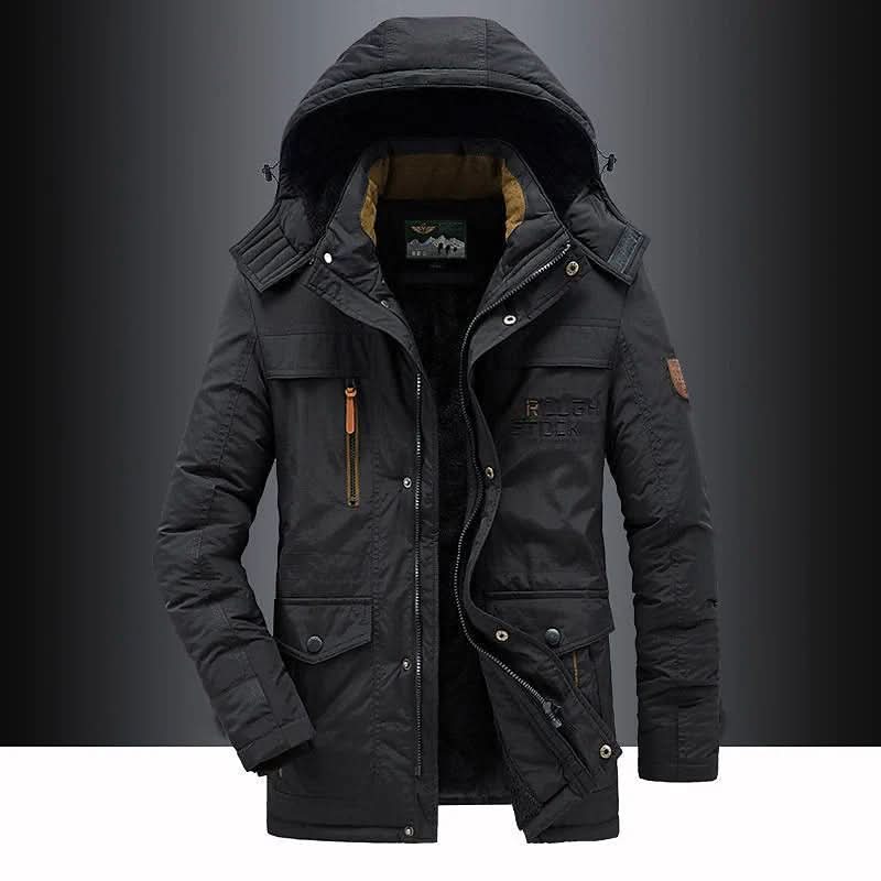 FrostGuard Parka heren – warme winterjas met fleecevoering en afneembare capuchon