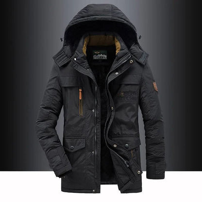 FrostGuard Parka heren – warme winterjas met fleecevoering en afneembare capuchon