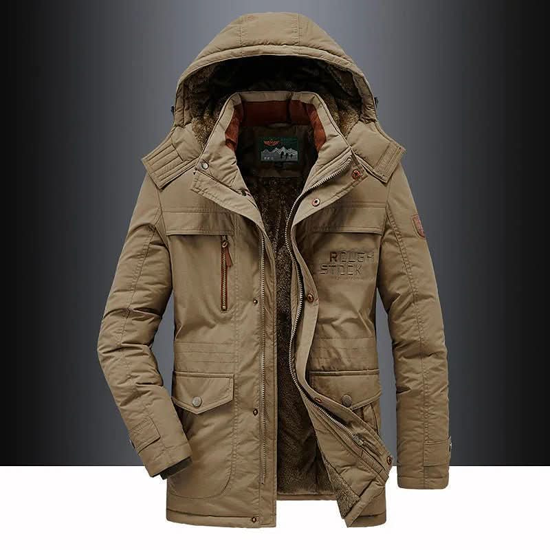 FrostGuard Parka heren – warme winterjas met fleecevoering en afneembare capuchon