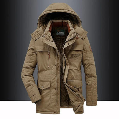 FrostGuard Parka heren – warme winterjas met fleecevoering en afneembare capuchon