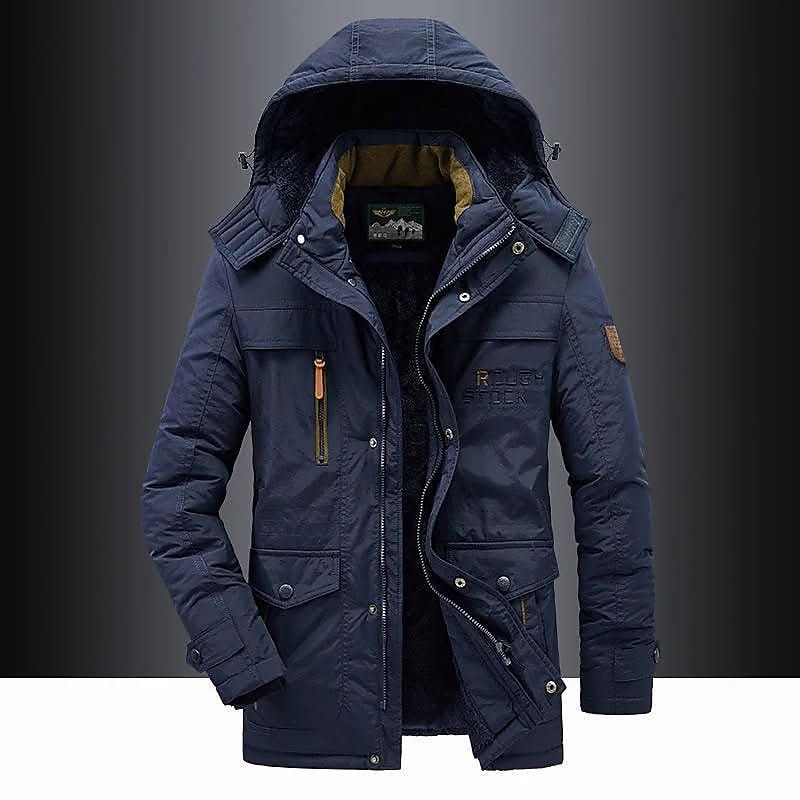 FrostGuard Parka heren – warme winterjas met fleecevoering en afneembare capuchon
