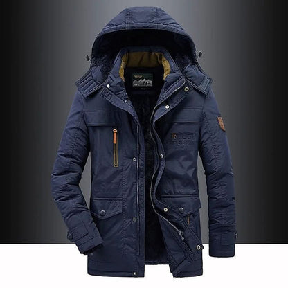 FrostGuard Parka heren – warme winterjas met fleecevoering en afneembare capuchon